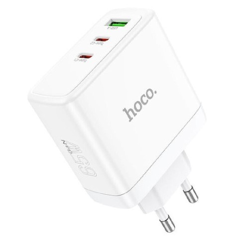 ΦΟΡΤΙΣΤΗΣ HOCO N30 65W GAN 1x5V/3A & 2xUSB-C QC3.0 & ΓΙΑ LAPTOP